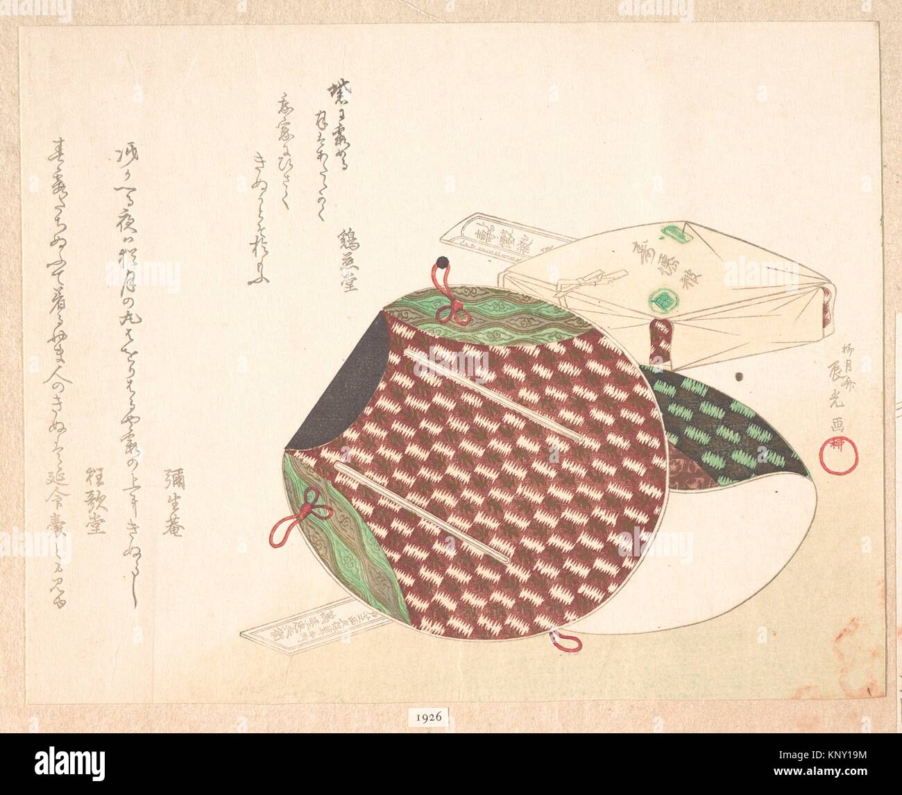 Una bolsa, llamada bolsa de larga vida. Artista: Ryugetsusai Shinko (japonés, active 1810s); Período: del periodo Edo (1615-1868); Cultura: Japón; Media: policromía Foto de stock