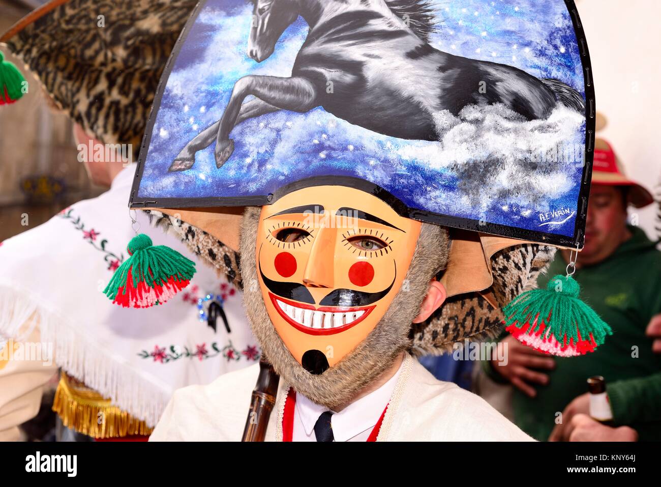 Peliqueiro de Laza, la máscara del Entroido ''carnaval'' en Laza, Orense,  España Fotografía de stock - Alamy