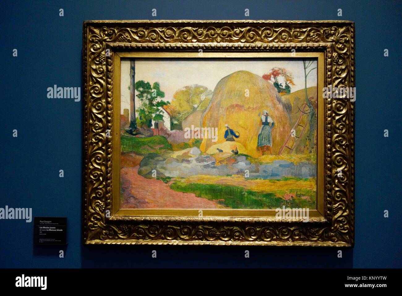 Les Meules jaunes dit aussi La Moisson rubia. 1889. Paul Gauguin. Museo de Orsay. París. Francia. Europa. Foto de stock