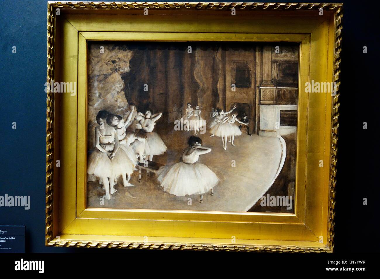 La repetición d'un ballet sur la escena. 1874. Edgar Degas. Museo de Orsay. París. Francia. Europa. Foto de stock