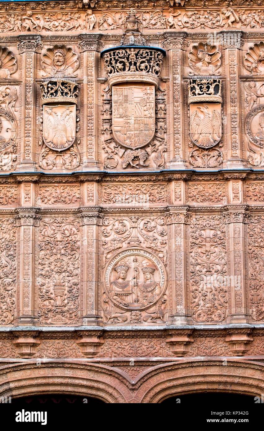 Fachada de la Universidad. Salamanca. Castilla-León. España. Europa. Foto de stock