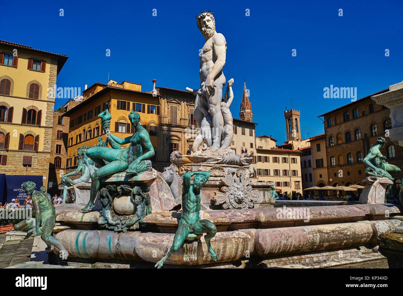 Fuente de Neptuno por Bartolomeo Ammannati en Piazza della Signoria,  Florencia, Italia Fotografía de stock - Alamy