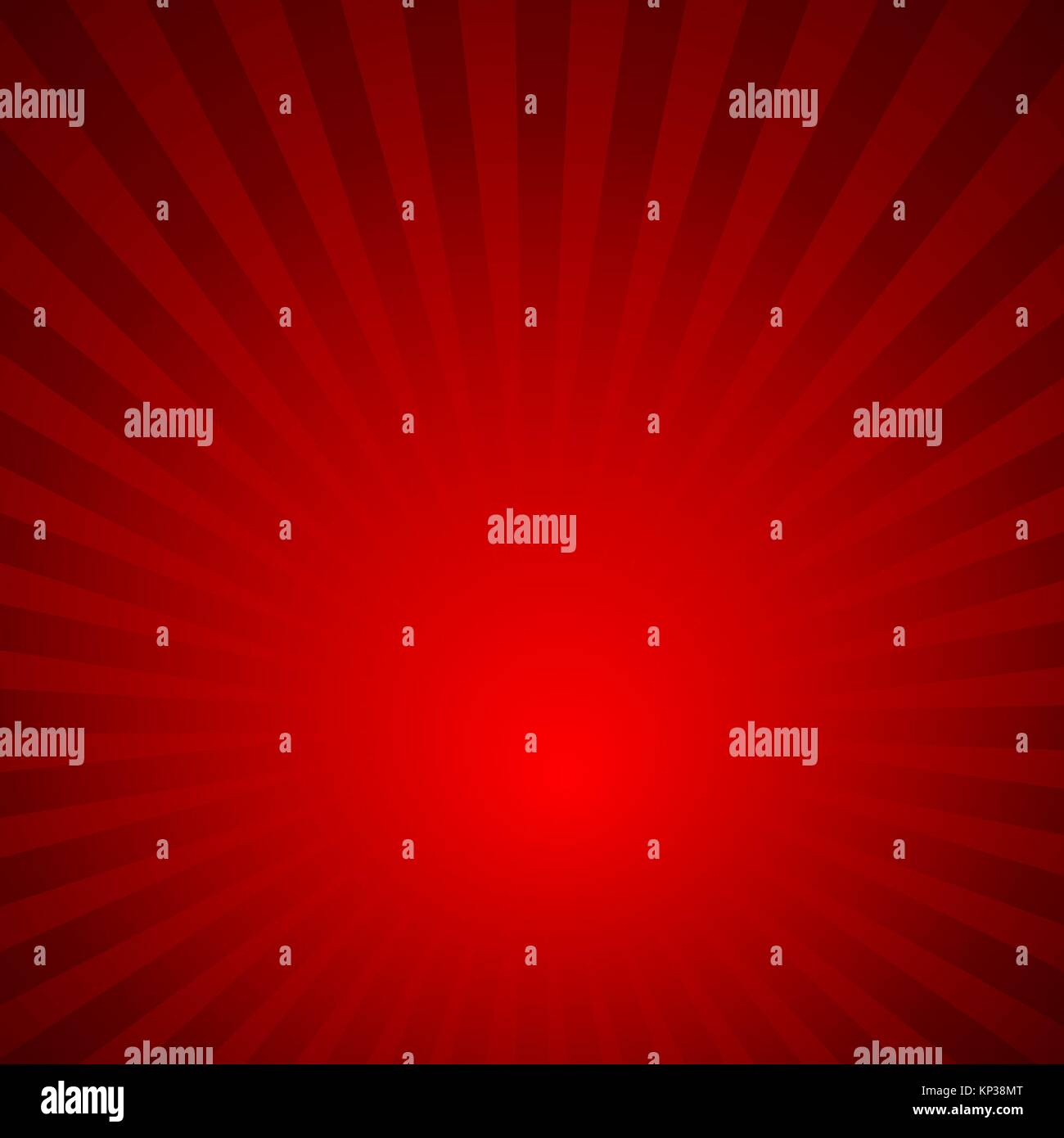 Sunburst rayos rojos patrón. Antecedentes radial ilustración vectorial. Ilustración del Vector