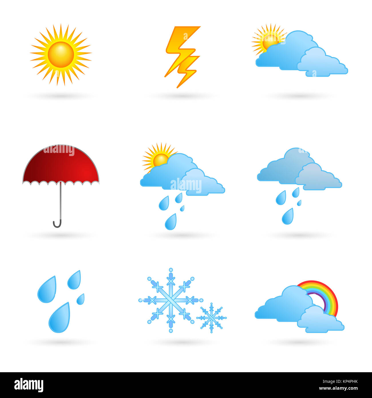 Ilustraci n De Tipos De Clima Sobre Fondo Blanco Fotograf a De Stock