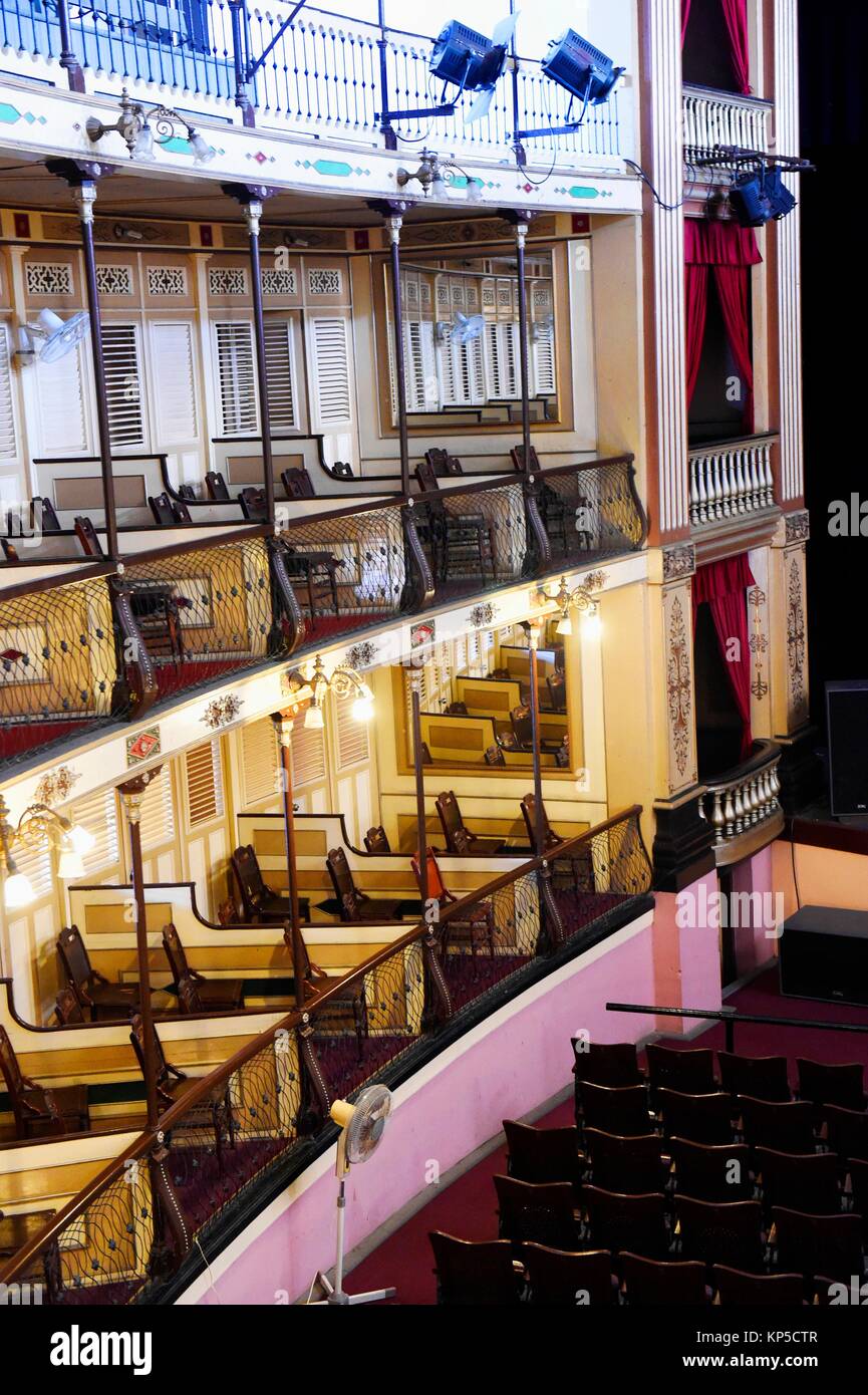 El Teatro Tomás Terry en Cienfuegos, Cuba interior. Foto de stock