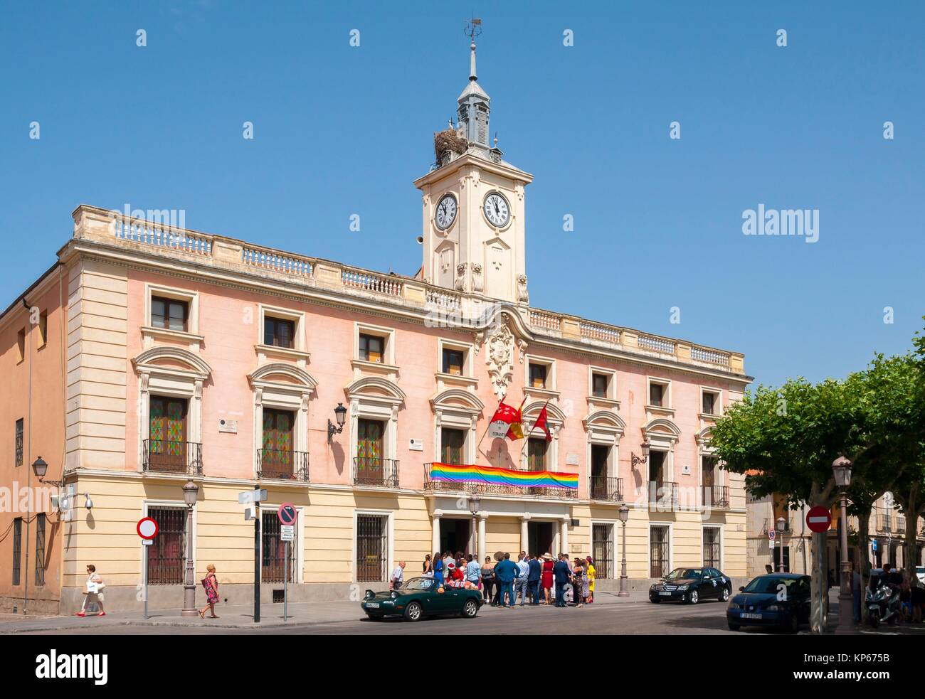 Ayuntamiento de Alcalá de Henares. Madrid. Ciudad Patrimonio de la humanidad. España. Foto de stock