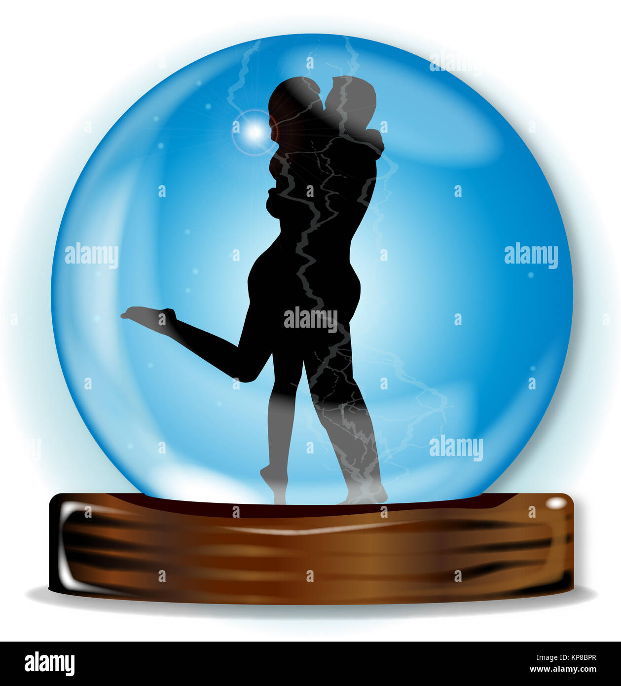 Amor en la bola de cristal Fotografía de stock - Alamy