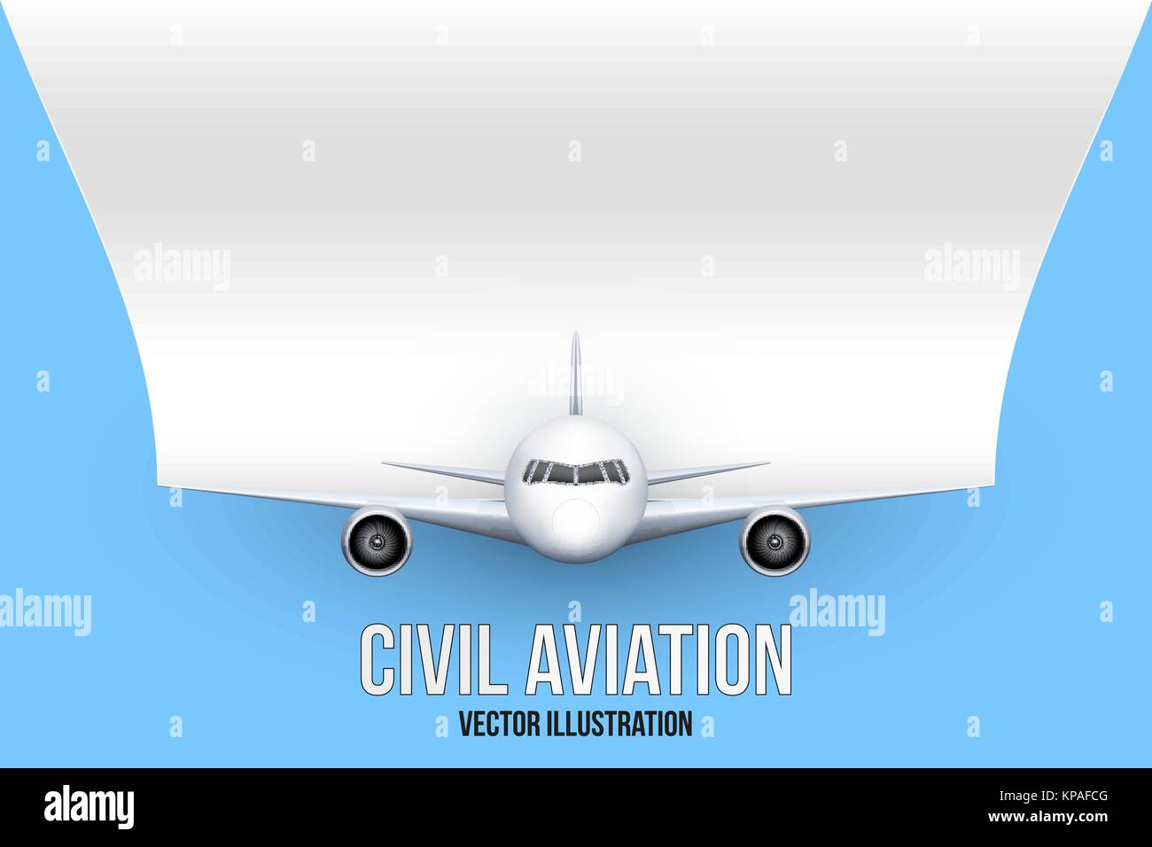 Las aeronaves civiles con espacio para texto Ilustración del Vector