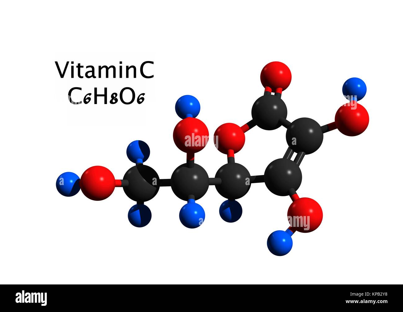 Estructura Molecular de la vitamina C (ácido ascórbico, el ácido L