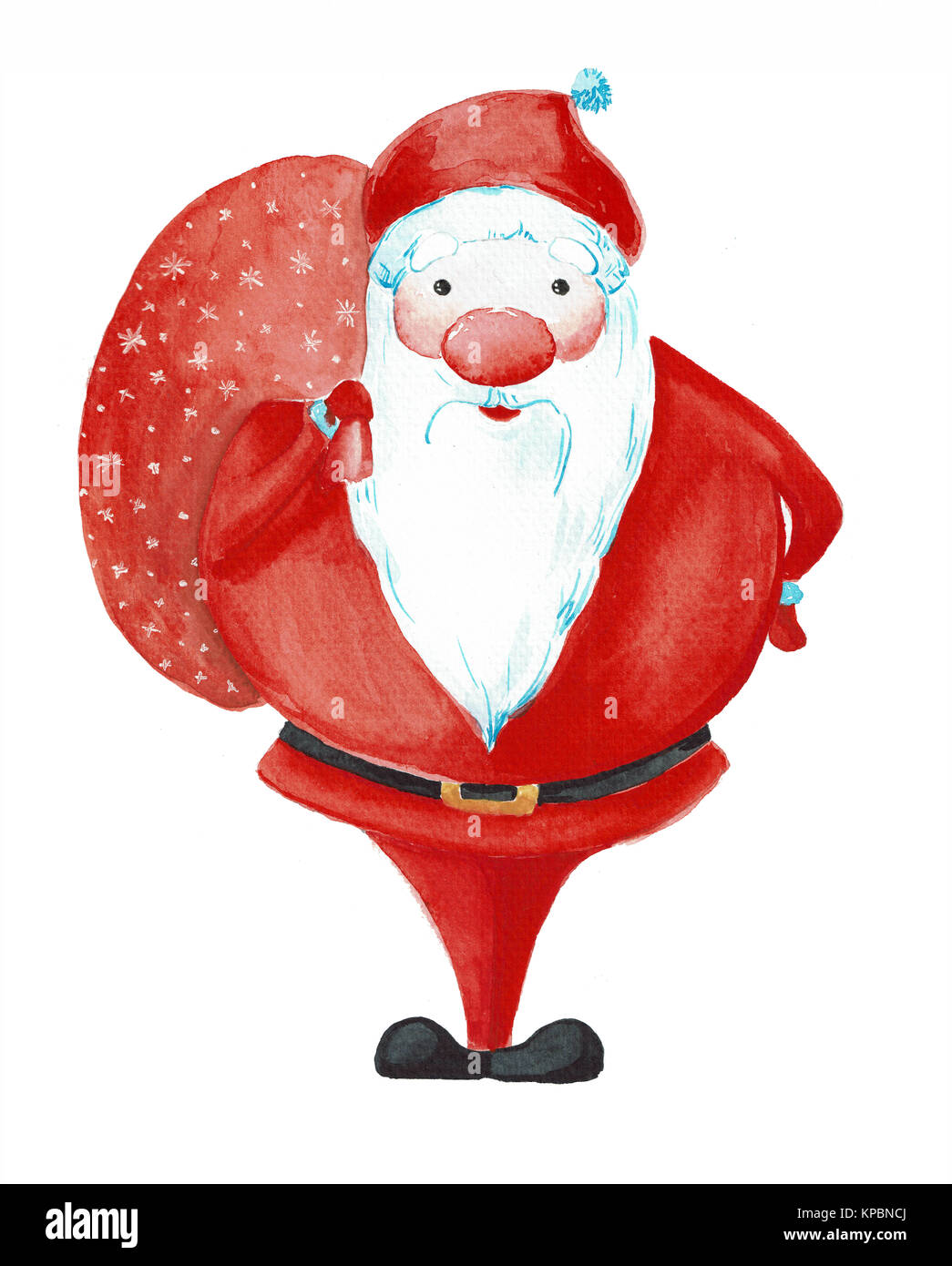 Watercolor Christmas Santa Claus And Win Bolsas Y Estuches 