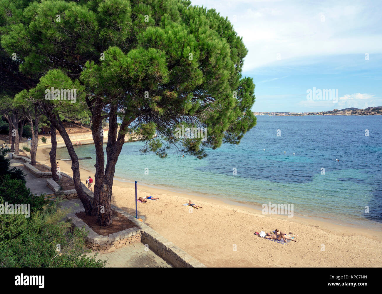 Playa de Palau, Costa Esmeralda, Cerdeña, Italia, el mar Mediterráneo, Europa Foto de stock