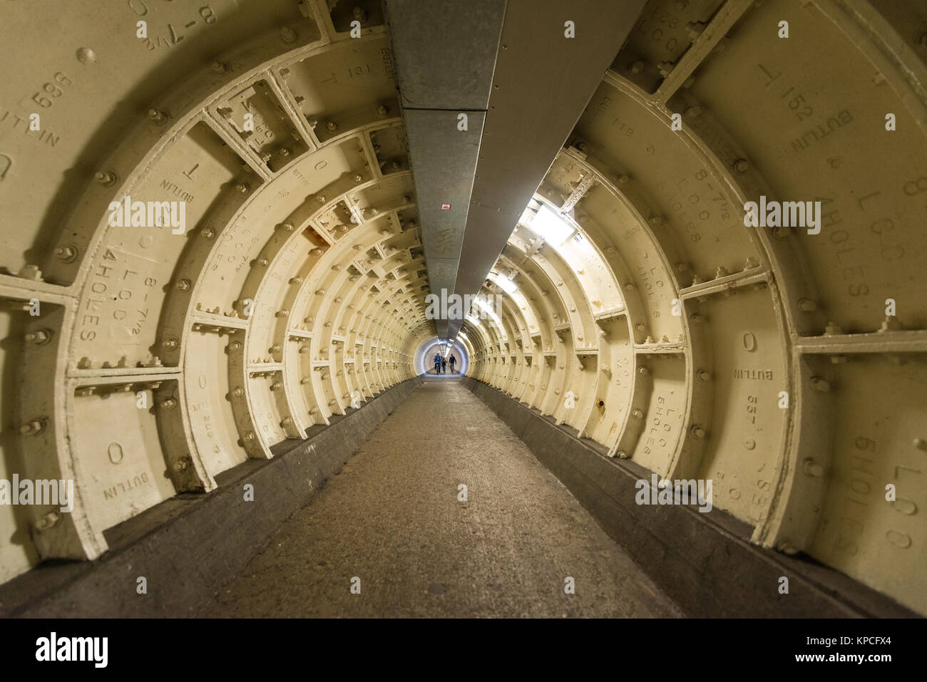 Túnel peatonal, Greenwich, Londres, Inglaterra, Gran Bretaña Foto de stock