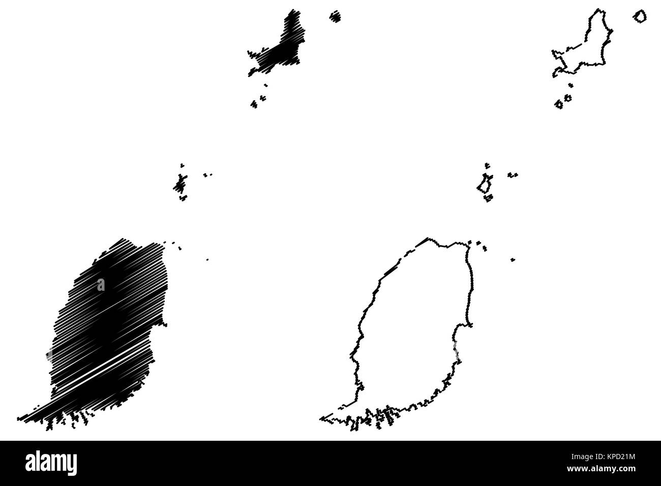 Mapa de la isla granada Imágenes de stock en blanco y negro Alamy