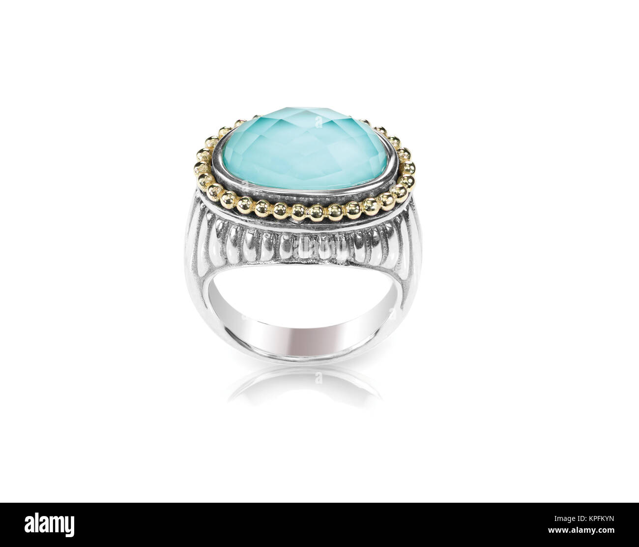 Cojín anillo plata turquesa moda cortar Fotografía de stock - Alamy