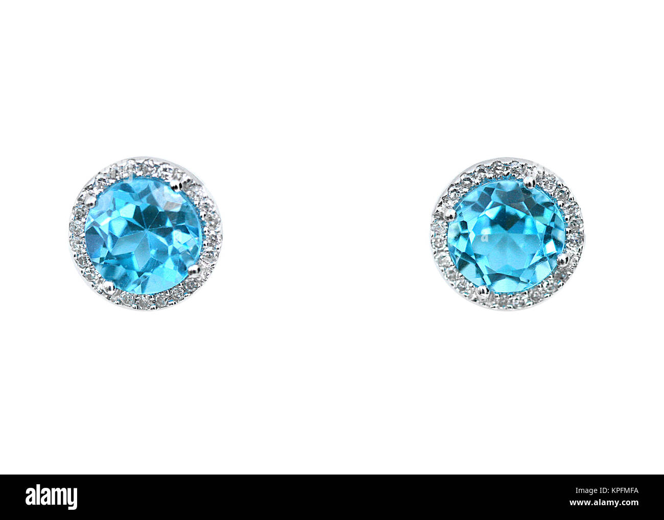 Turquesa topacio azul aguamarina de piedras preciosas y aretes de diamante  Fotografía de stock - Alamy