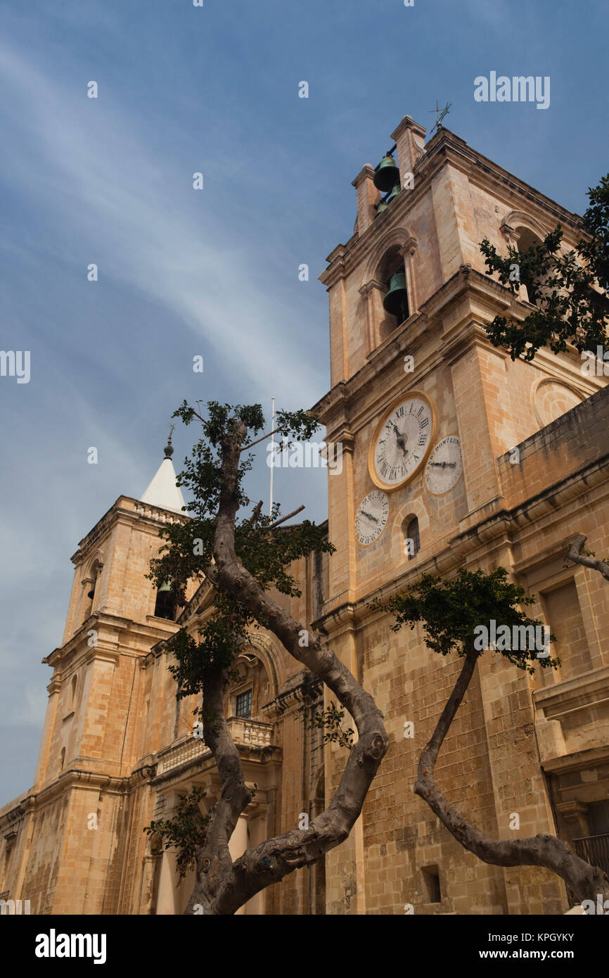 Malta, Valletta, la concatedral de San Juan, exterior Foto de stock
