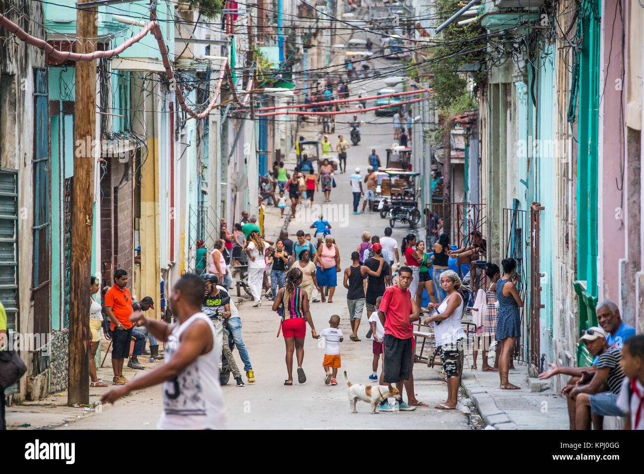 Escena callejera en La Habana, Cuba Foto de stock