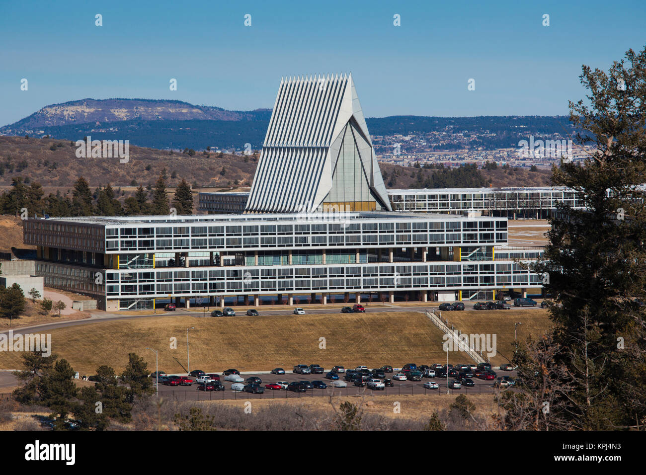 Ee.Uu., Colorado, Colorado Springs, Academia de la Fuerza Aérea de los Estados Unidos, exterior Foto de stock