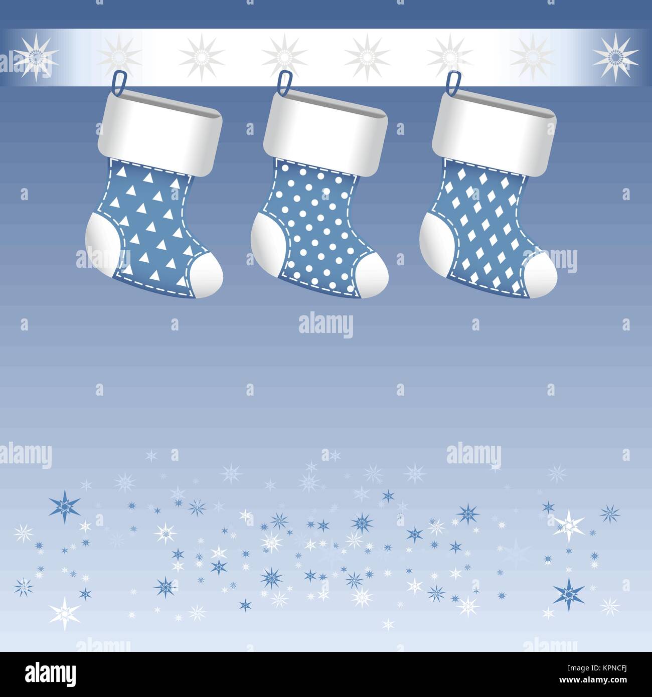 Botas de Navidad azul Imagen Vector de stock - Alamy