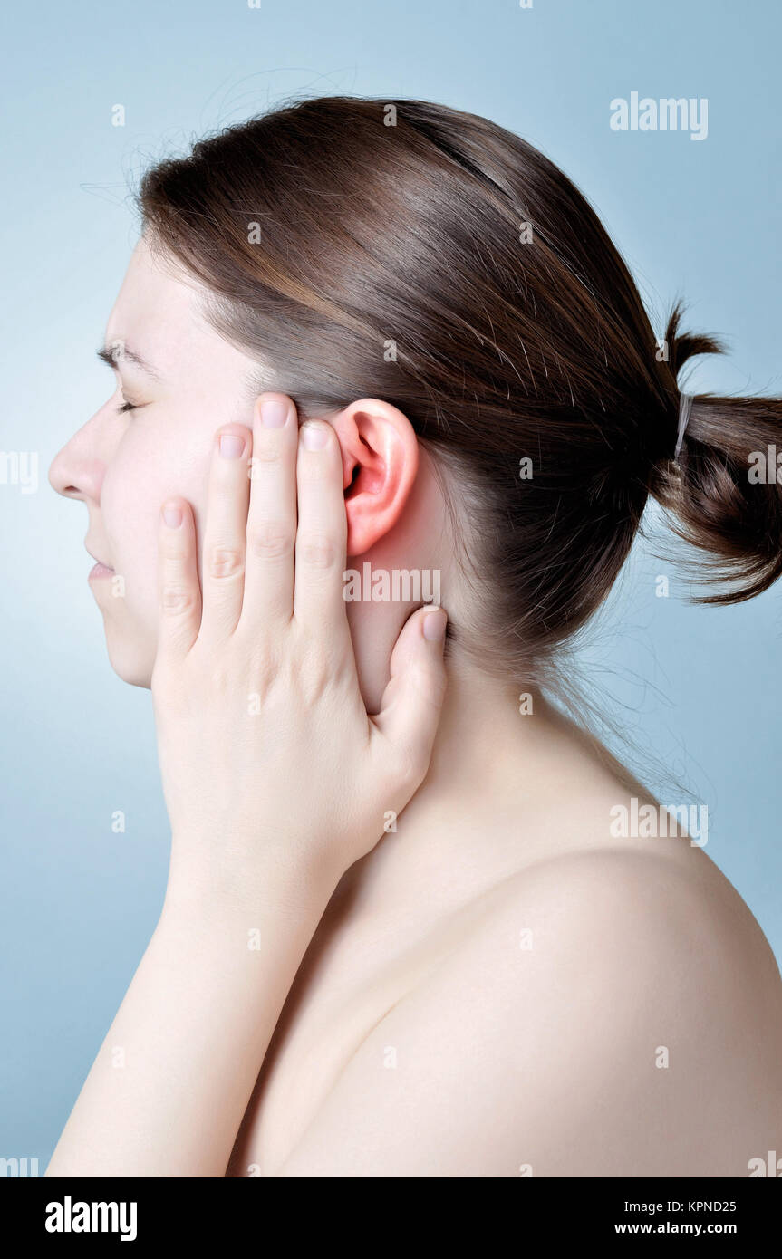 Inflamación del oído Foto de stock