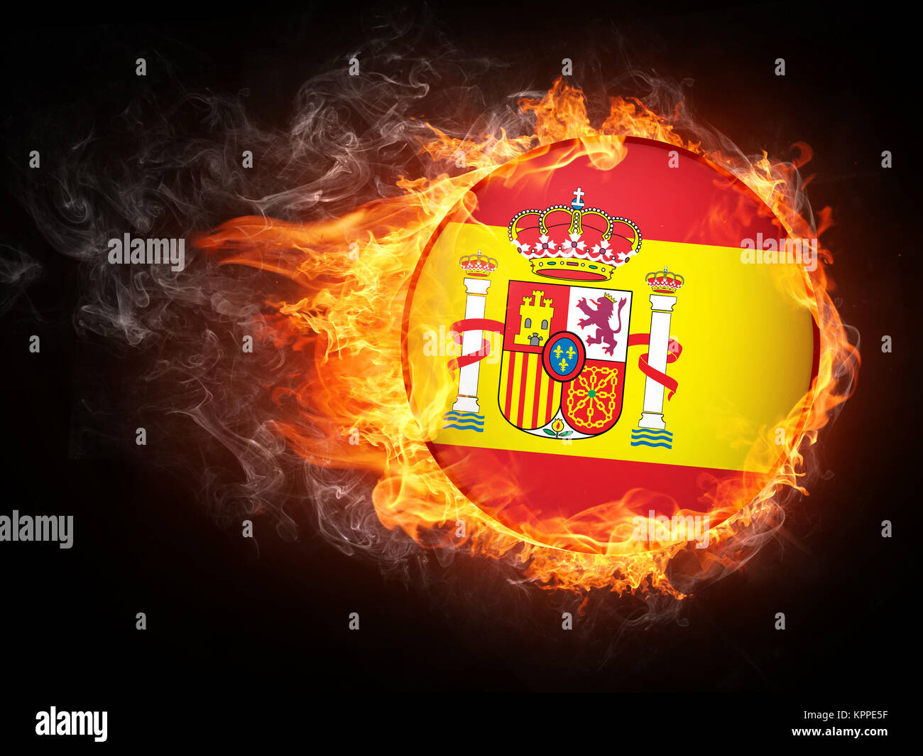La bandera de España en el fuego. Los gráficos por ordenador Fotografía de  stock - Alamy