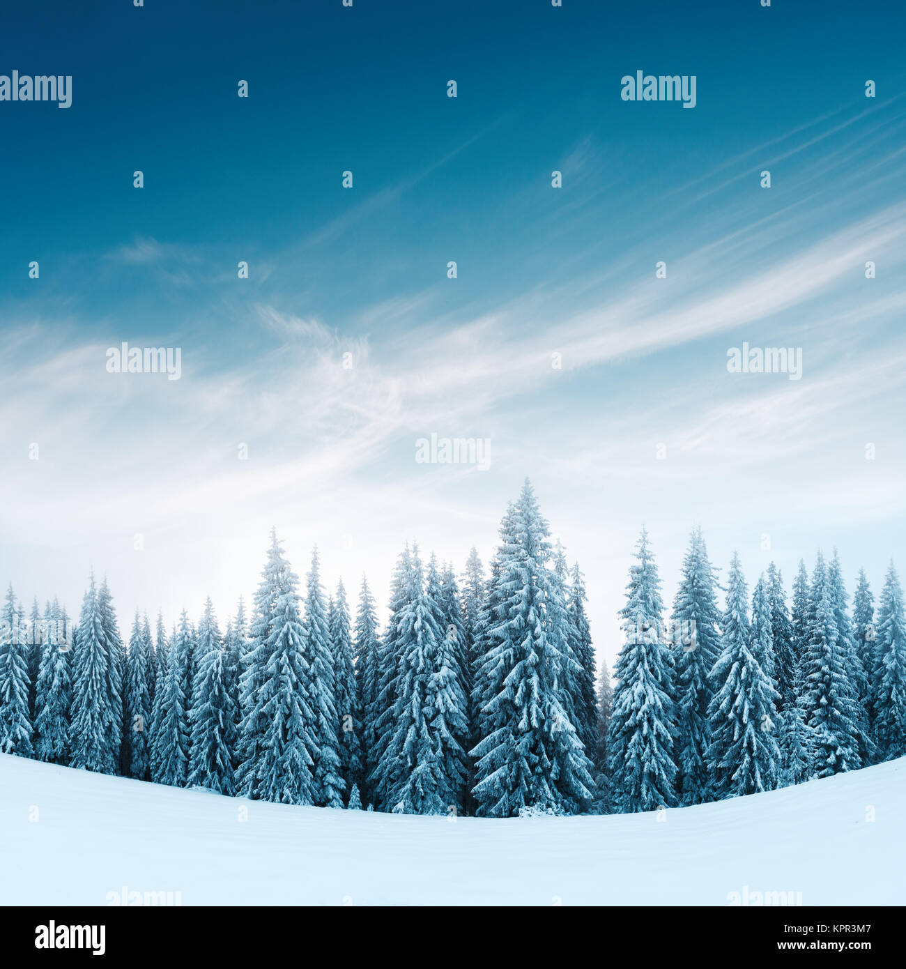 Fantástico paisaje de invierno Foto de stock
