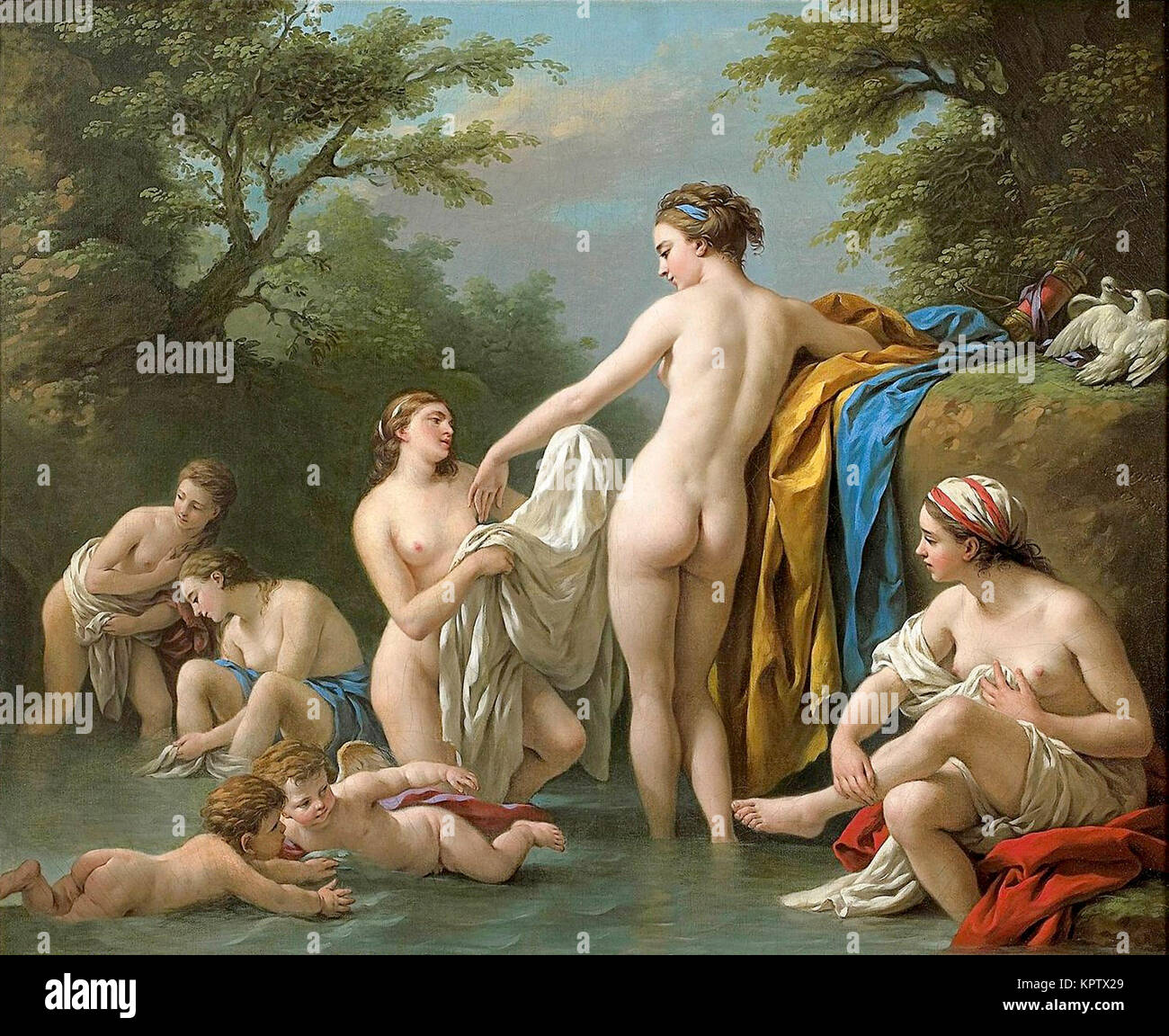 Venus y ninfas de bañarse por Louis Jean-Francois Lagrenee 1776 Foto de stock