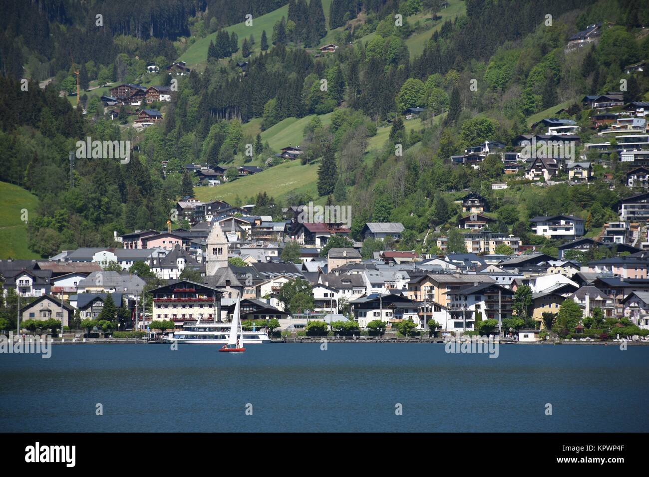 Zeller See,ver,Zell am See, Salzburg,pinzgau,zona de vacaciones,montañas Foto de stock