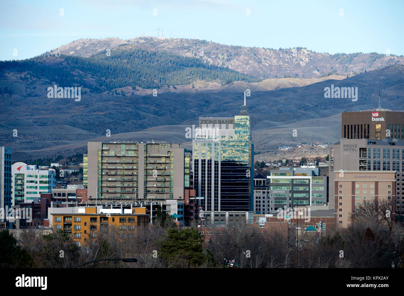 Boise, Idaho del paisaje urbano en diciembre de 2017 Foto de stock