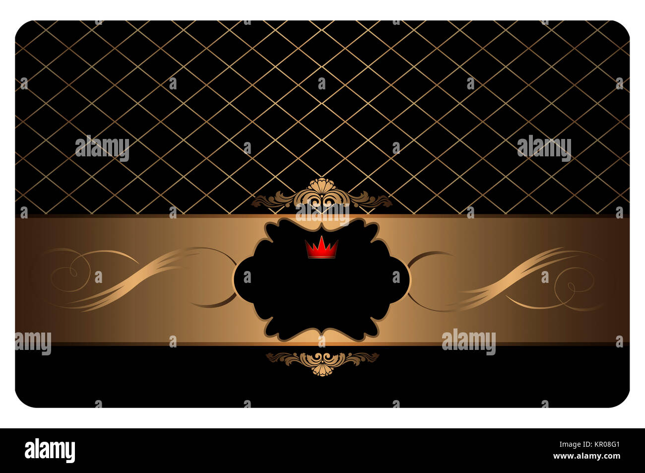 Oro Decorativos Y Fondo Negro Con Marco Para El Diseno De Tarjeta De Presentacion Fotografia De Stock Alamy