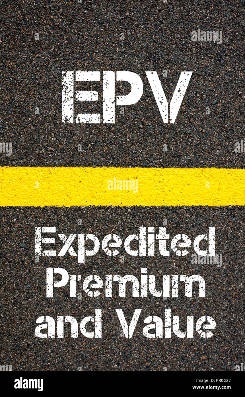 Acrónimo de negocios EPV expedita y valor Premium Foto de stock