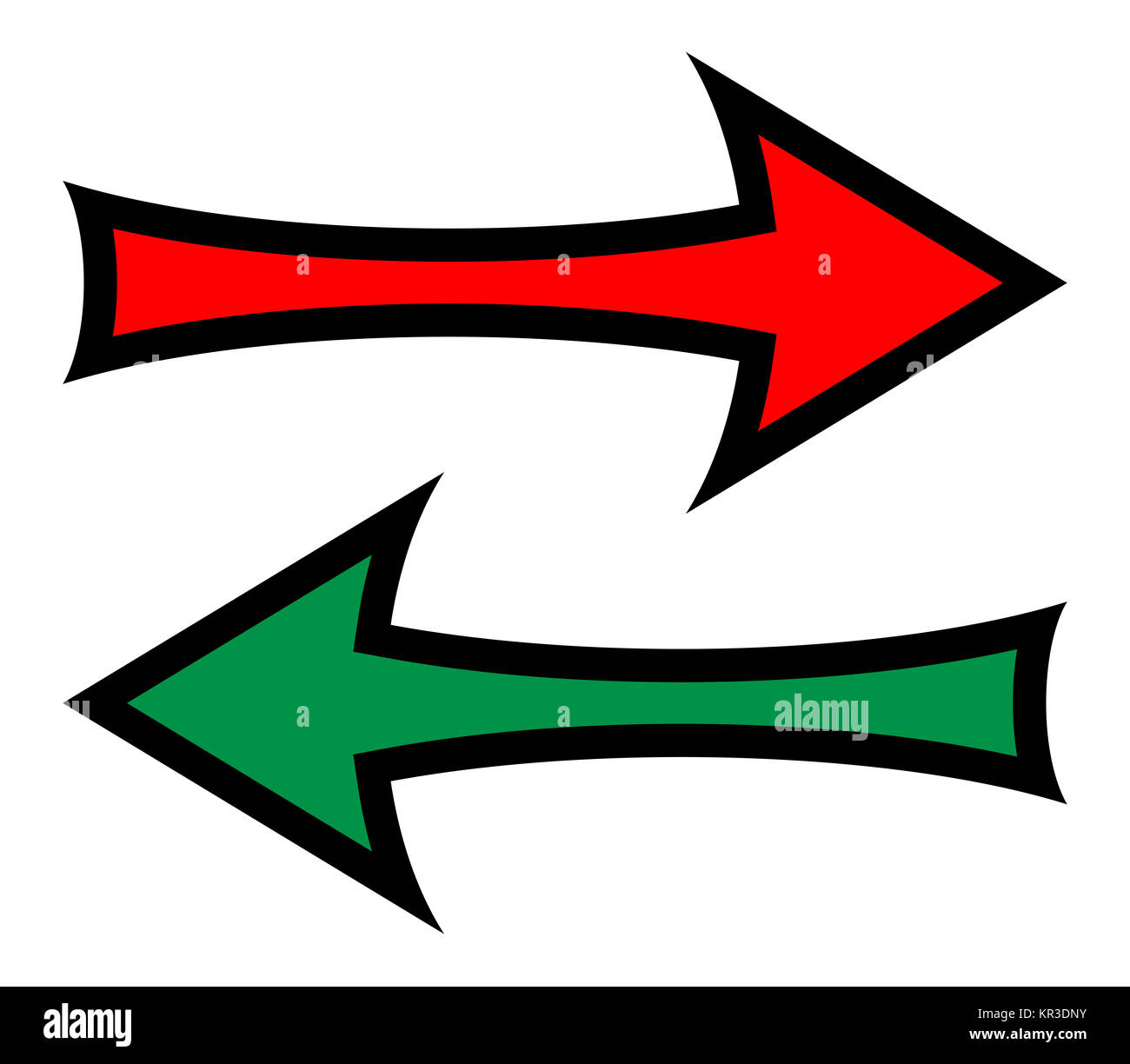 Flechas de dirección izquierda y derecha Fotografía de stock - Alamy