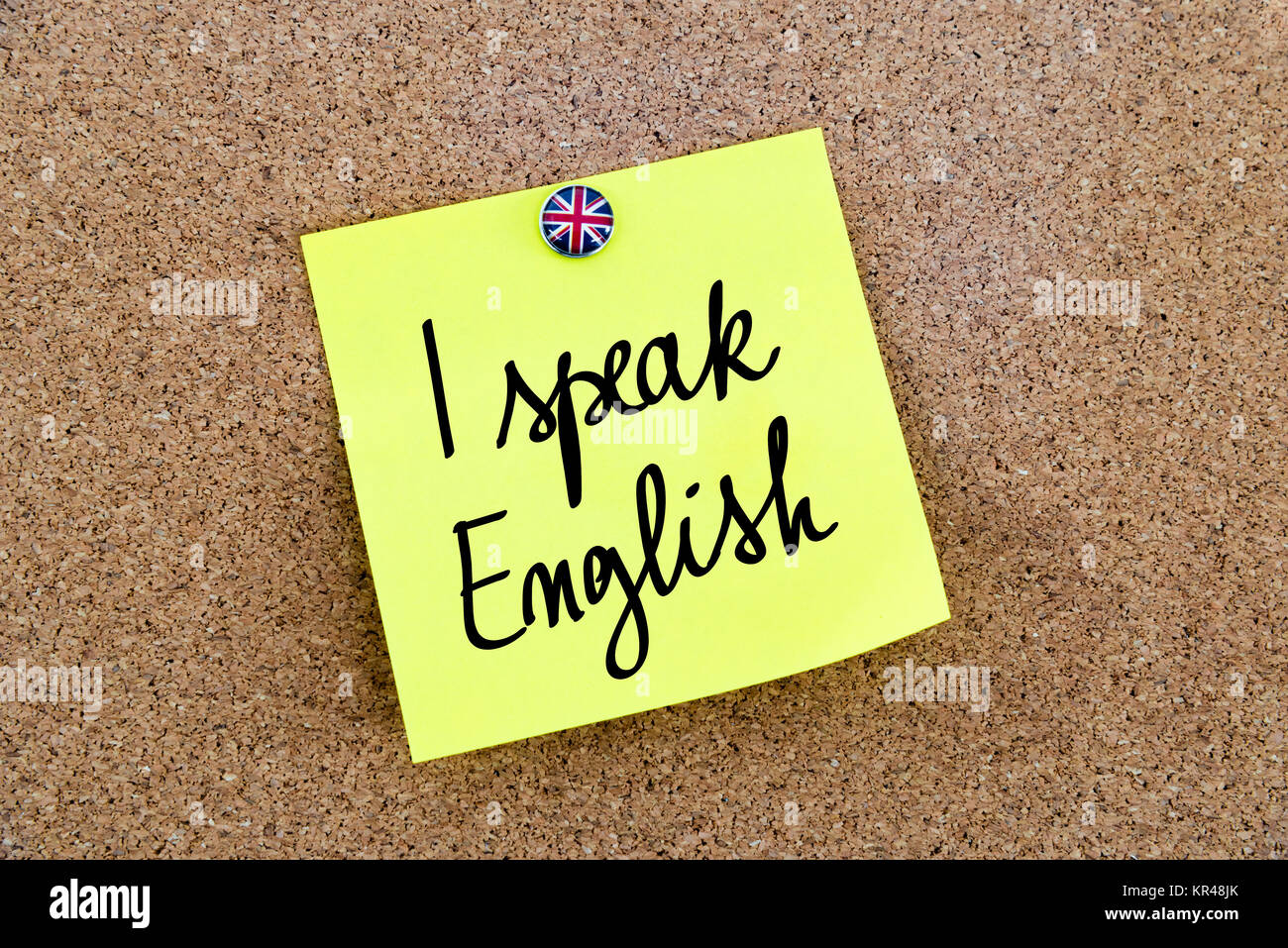 Papel Amarillo Nota Anclado Con Gran Breta a Bandera Chincheta Y Texto