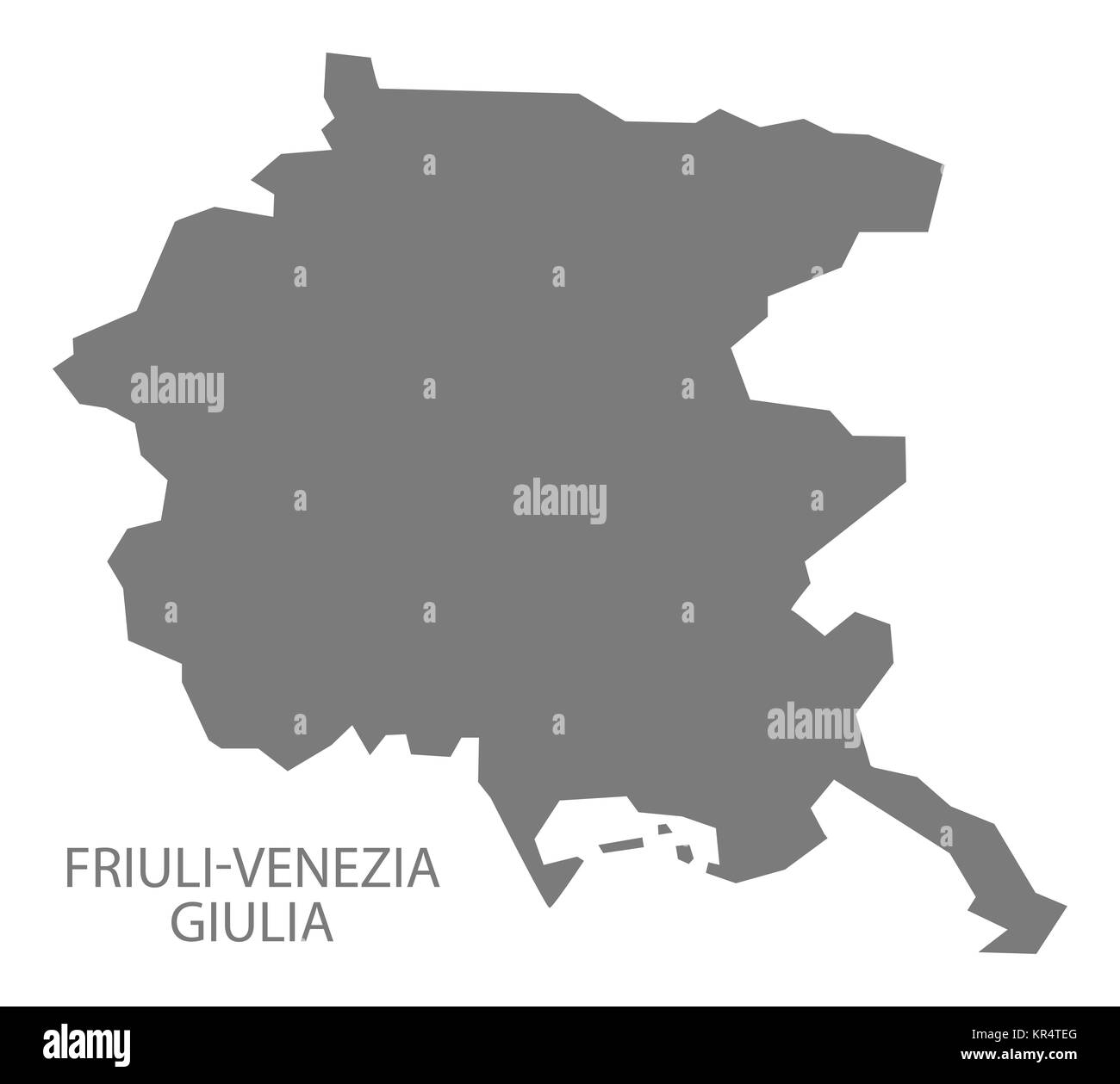 Friuli-Venezia Giulia Italia Mapa gris Foto de stock