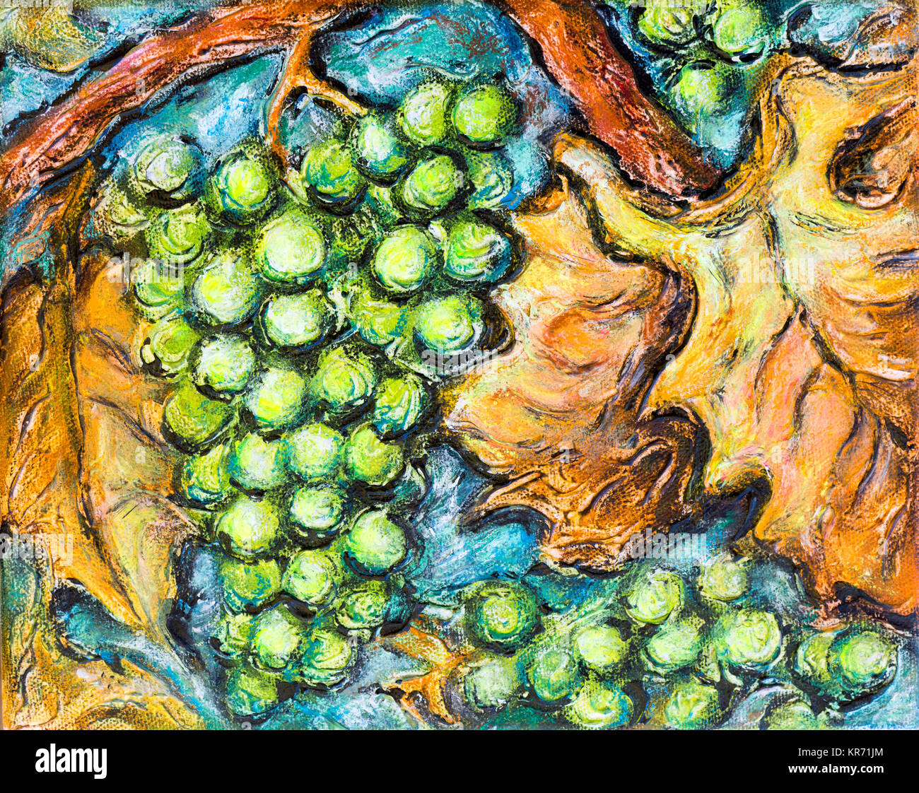 Pintura orgánica de uva blanca madura en un viñedo Fotografía de stock -  Alamy