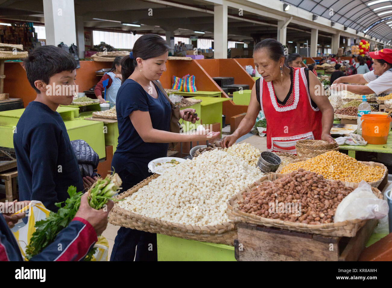 Mujer Ecuatoriana de compras en el interior del mercado alimentario, Cuenca  Ecuador Sudamérica Fotografía de stock - Alamy