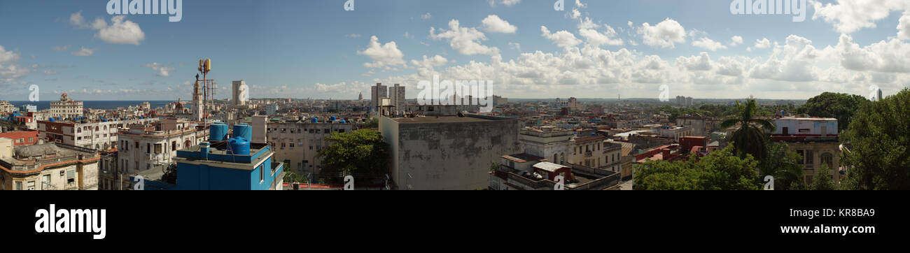 Vista panorámica de la zona central de La Habana, Cuba Foto de stock