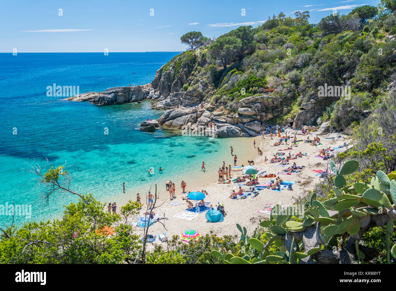 Espectáculo escénico de Cavoli Beach en la Isla de Elba, en la Toscana, Italia. Foto de stock