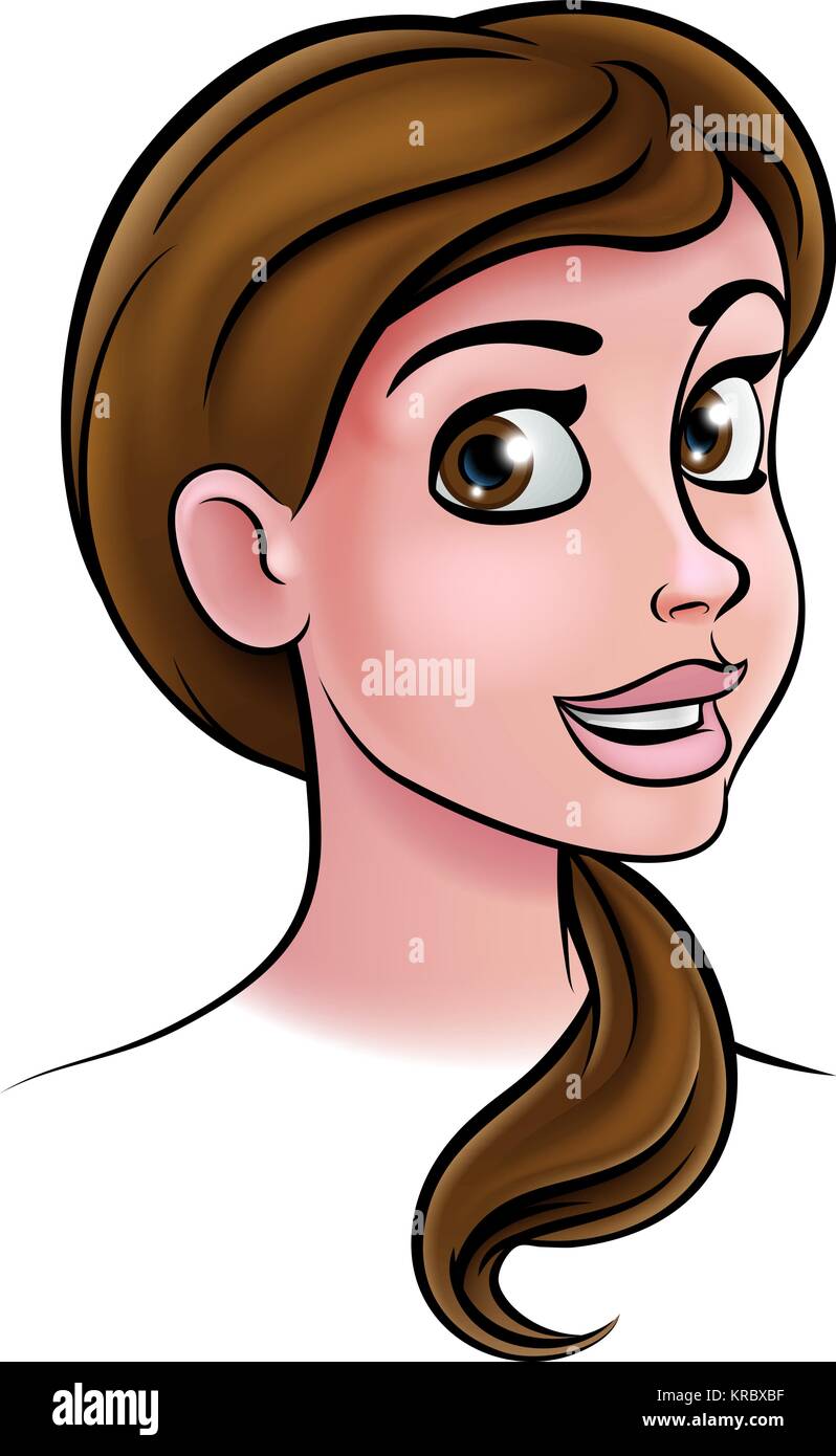 Cara de Mujer de dibujos animados Imagen Vector de stock - Alamy