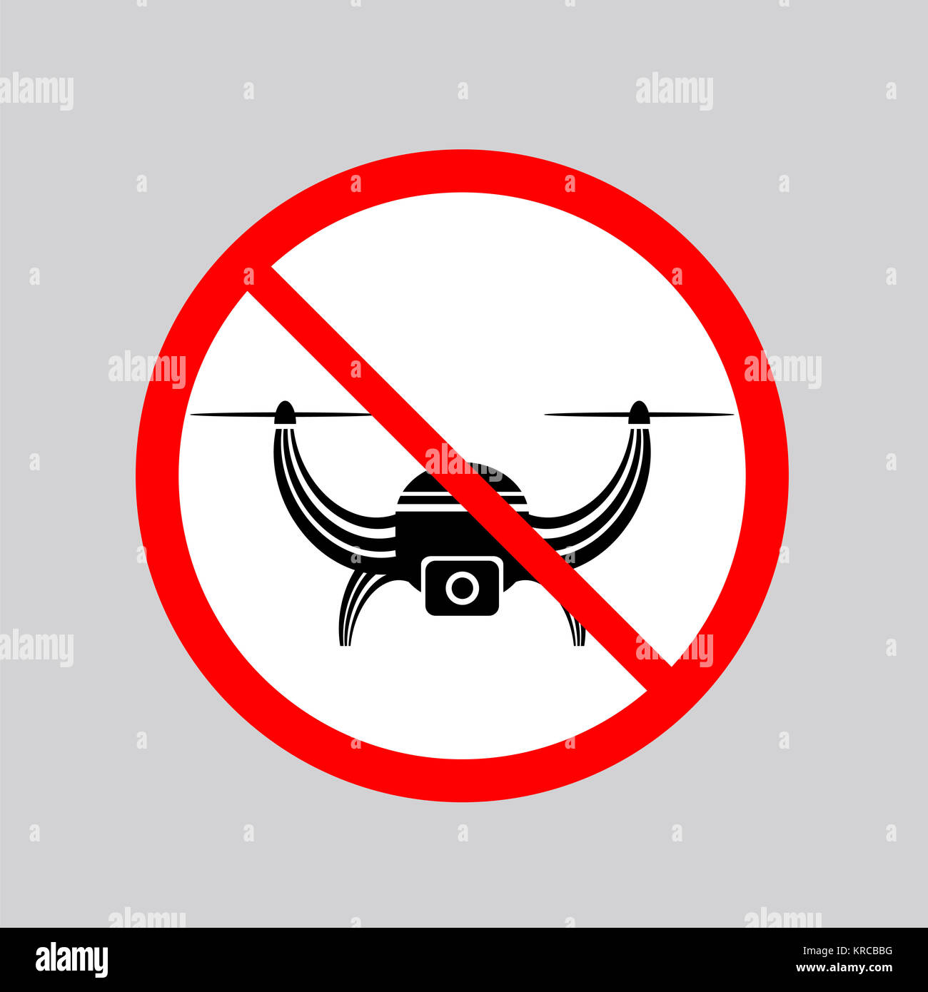 Detener Airdrone permitió firmar. Fotografía y vídeo Drone icono aire Foto de stock
