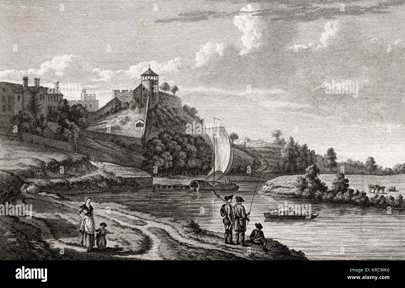 Castillo de Shrewsbury, Shropshire: vistas al sur Fecha: 1777 Foto de stock