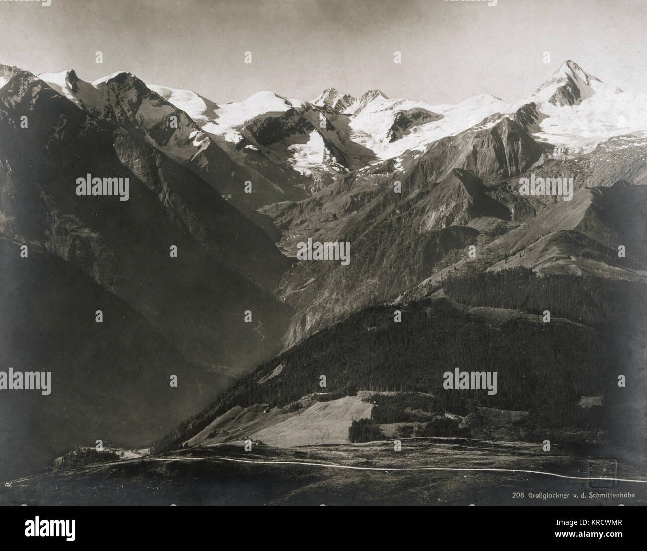 Paisaje: los Alpes austriacos, incluido el monte Glockner fecha: De principios de siglo XX. Foto de stock