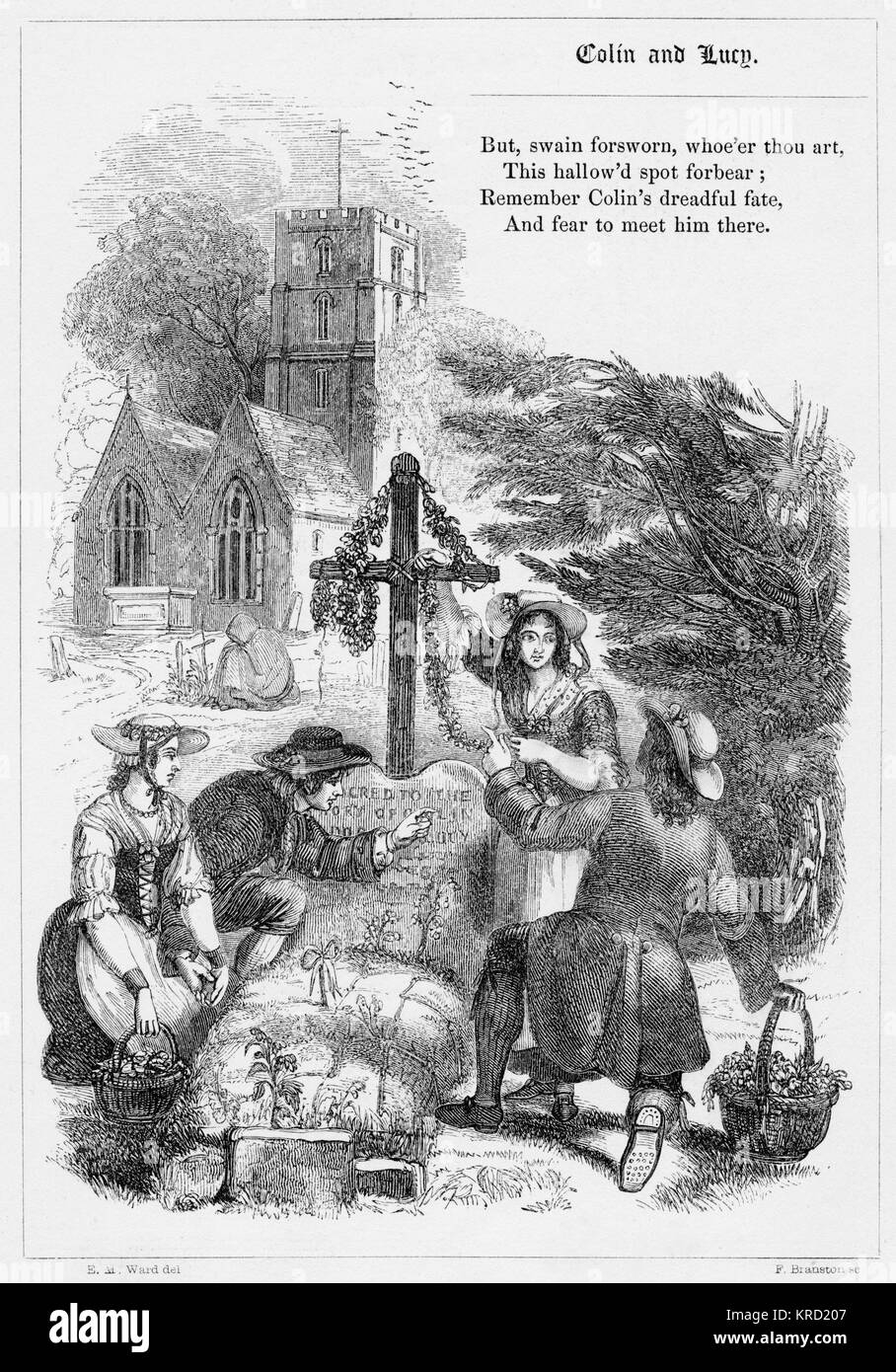 LUCY y Colin. Balada británica por Thomas Tickell (1685-1740), basado en la tradicional Feria Margaret y William dulce balada. Fecha: 1853 Foto de stock