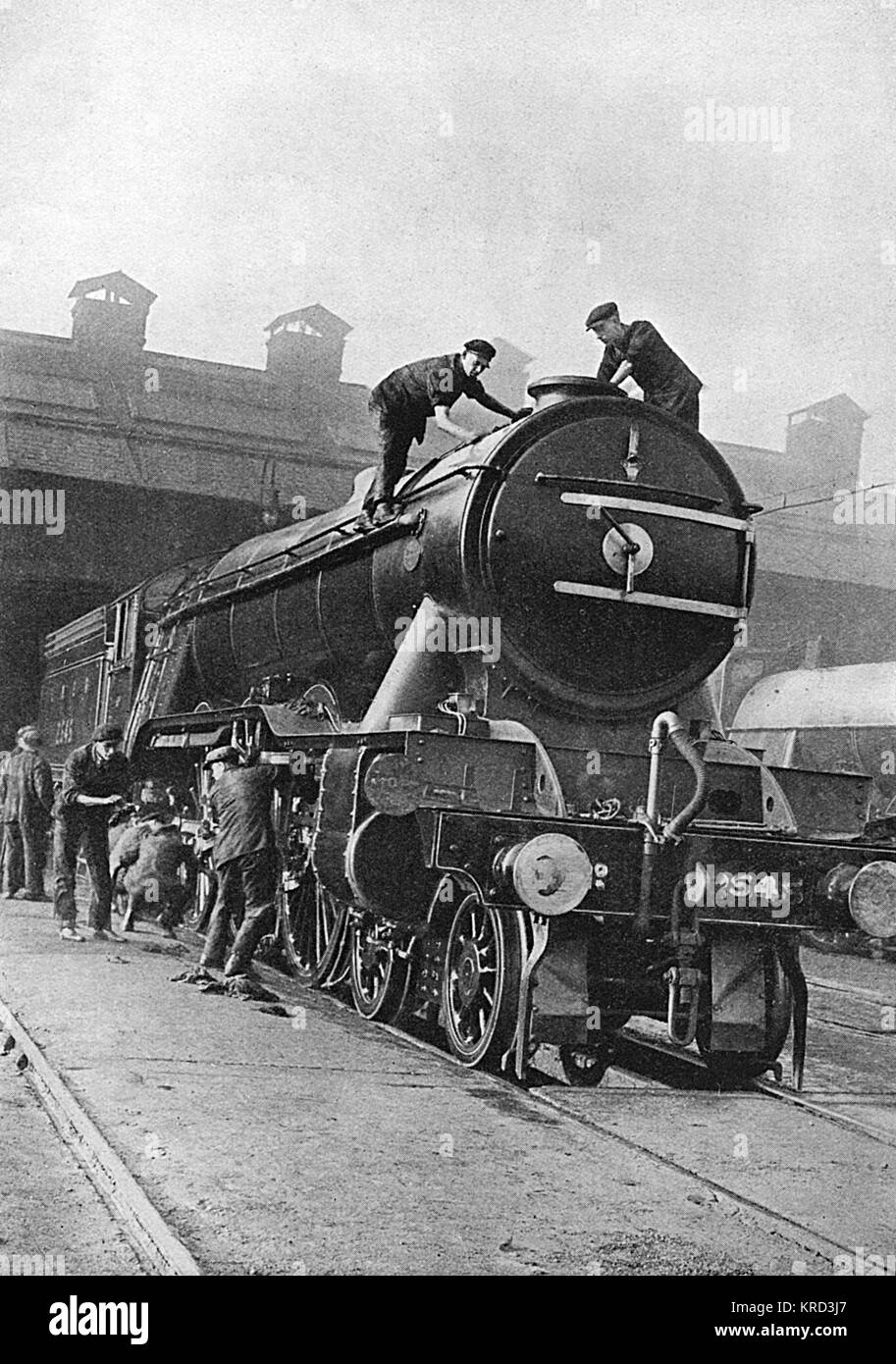 Una lave y cepille a una locomotora a vapor nº 2545, la "Flying Scotsman". Foto de stock