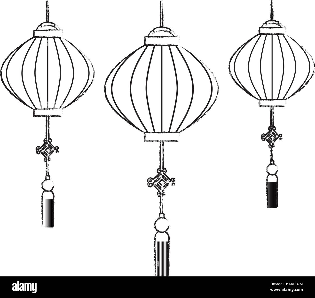 Lámparas japonesas icono colgantes Imagen Vector de stock - Alamy