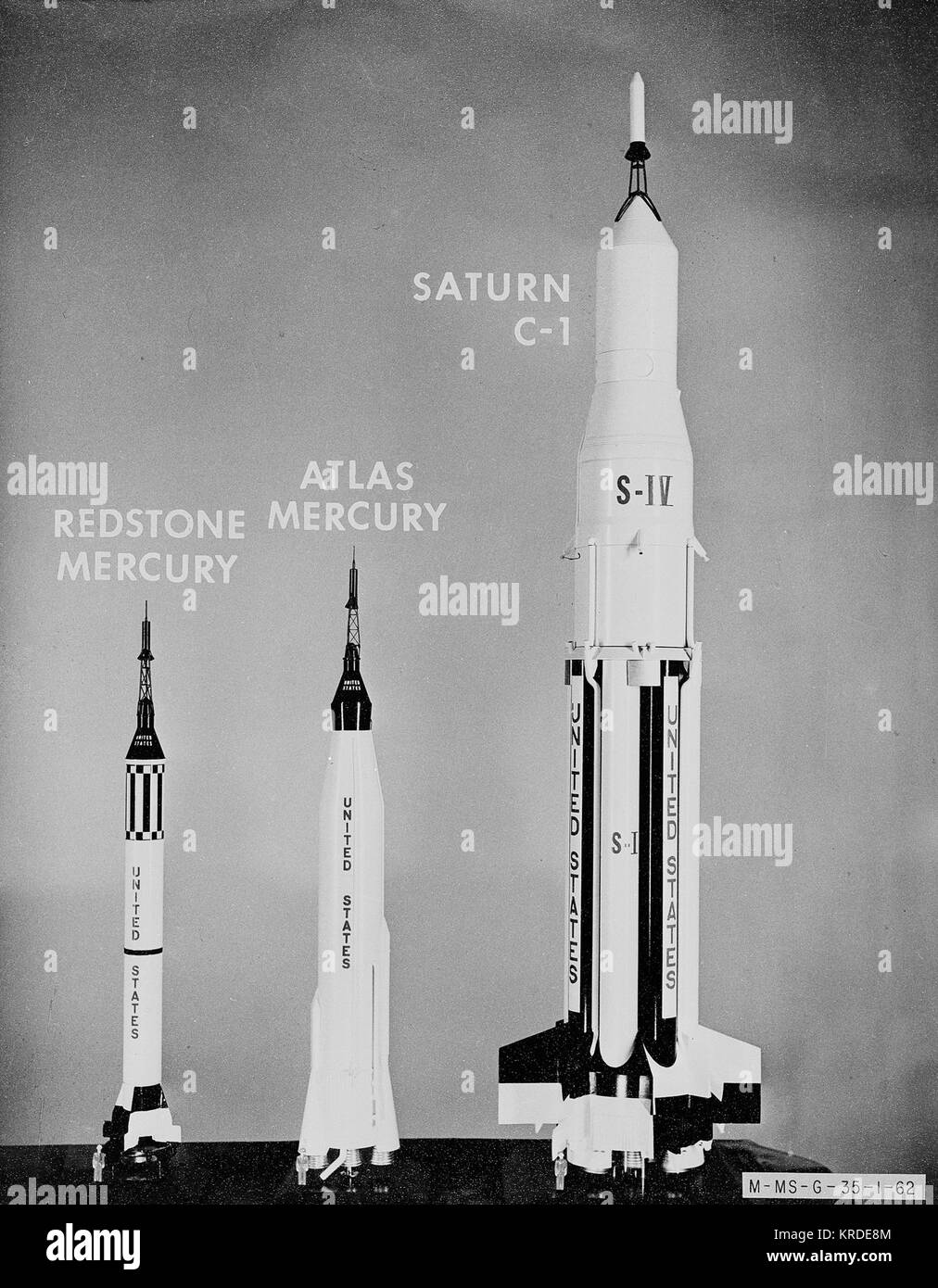 Modelos de Saturno C-1: ATLAS: MERCURIO Y MERCURIO REDSTONE primeros cohetes modelos 0501018 Foto de stock