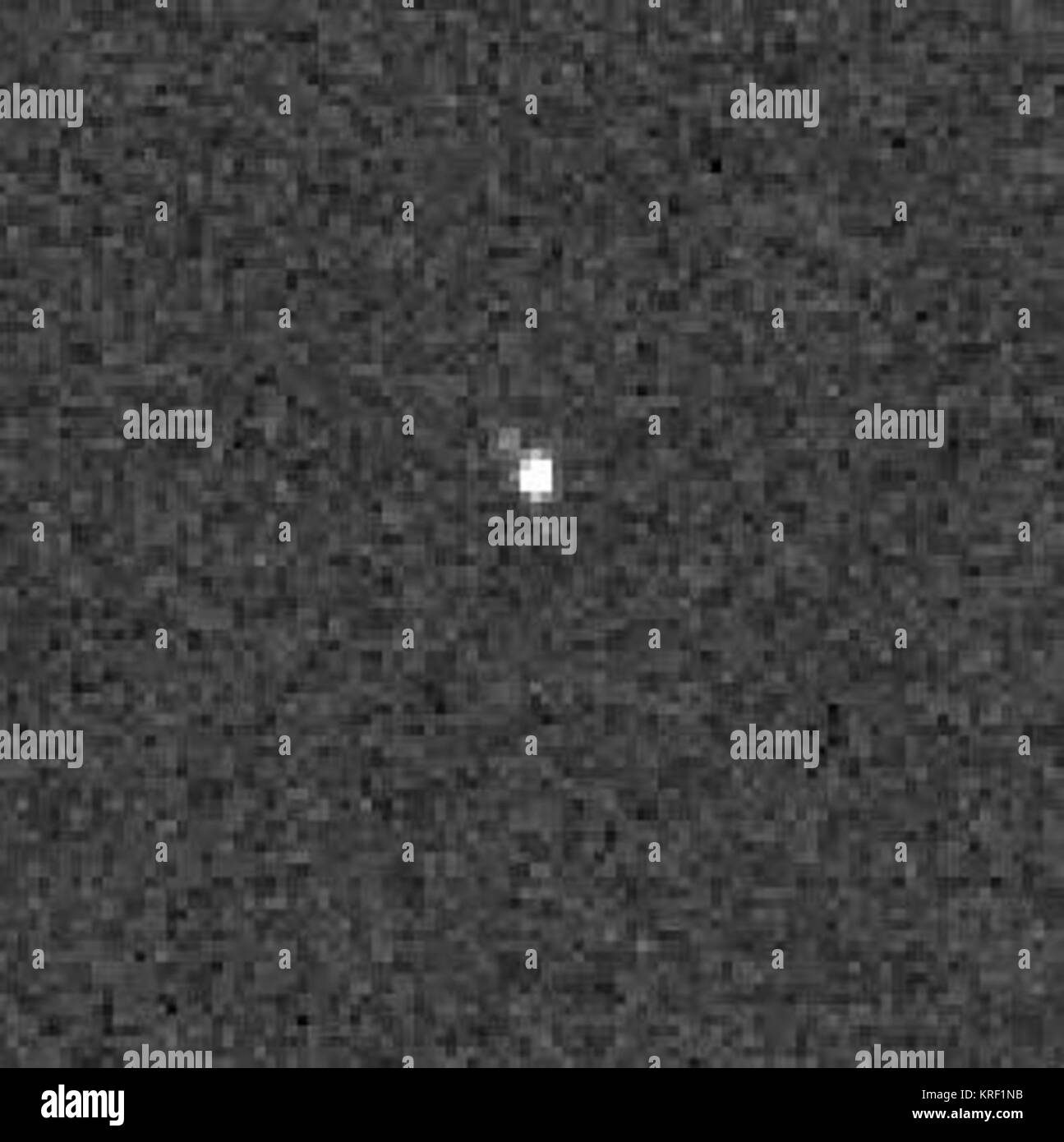 Plutón y Caronte desde nuevos horizontes. Foto de stock