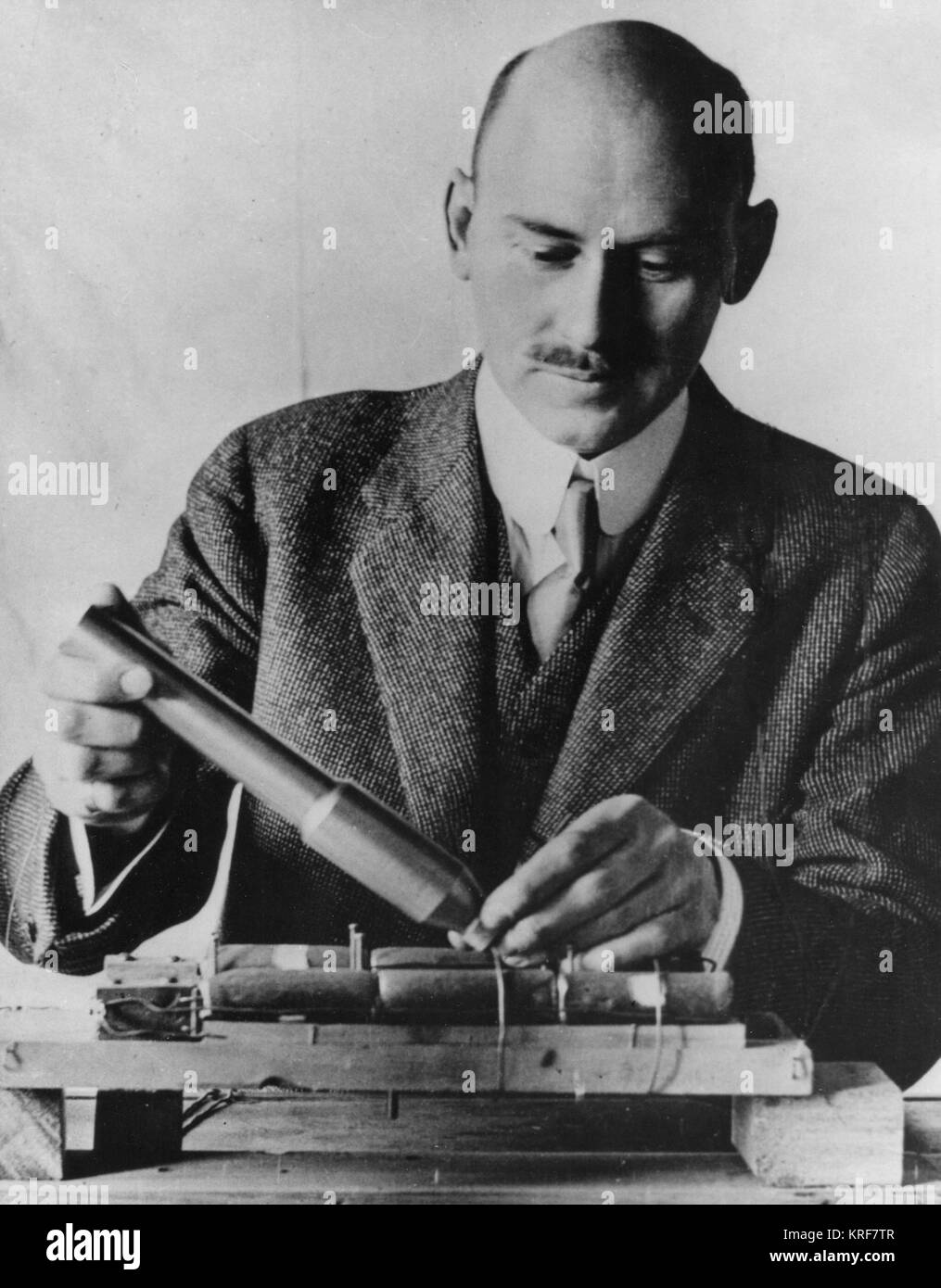 El Dr. Robert Goddard. Foto de stock