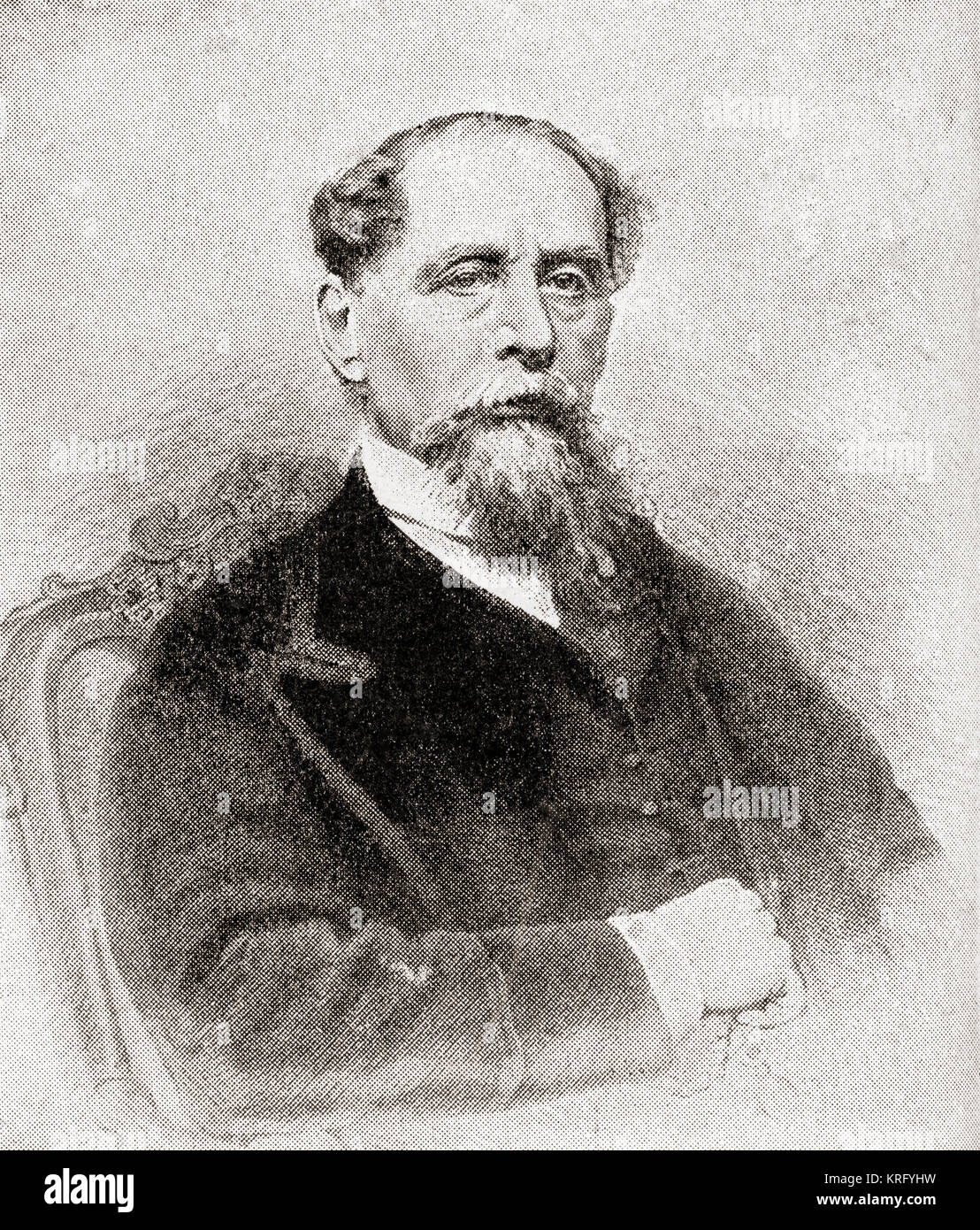 Charles John Huffam Dickens, 1812 - 1870. Escritor inglés y crítico social de la época victoriana. Visto aquí, de 56 años de edad. Foto de stock