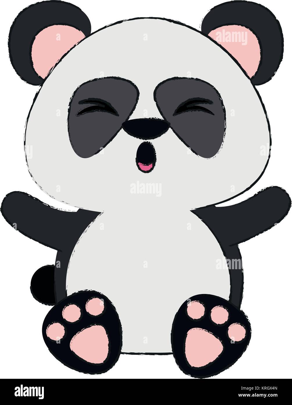 Cute dibujos animados oso panda Imagen Vector de stock - Alamy